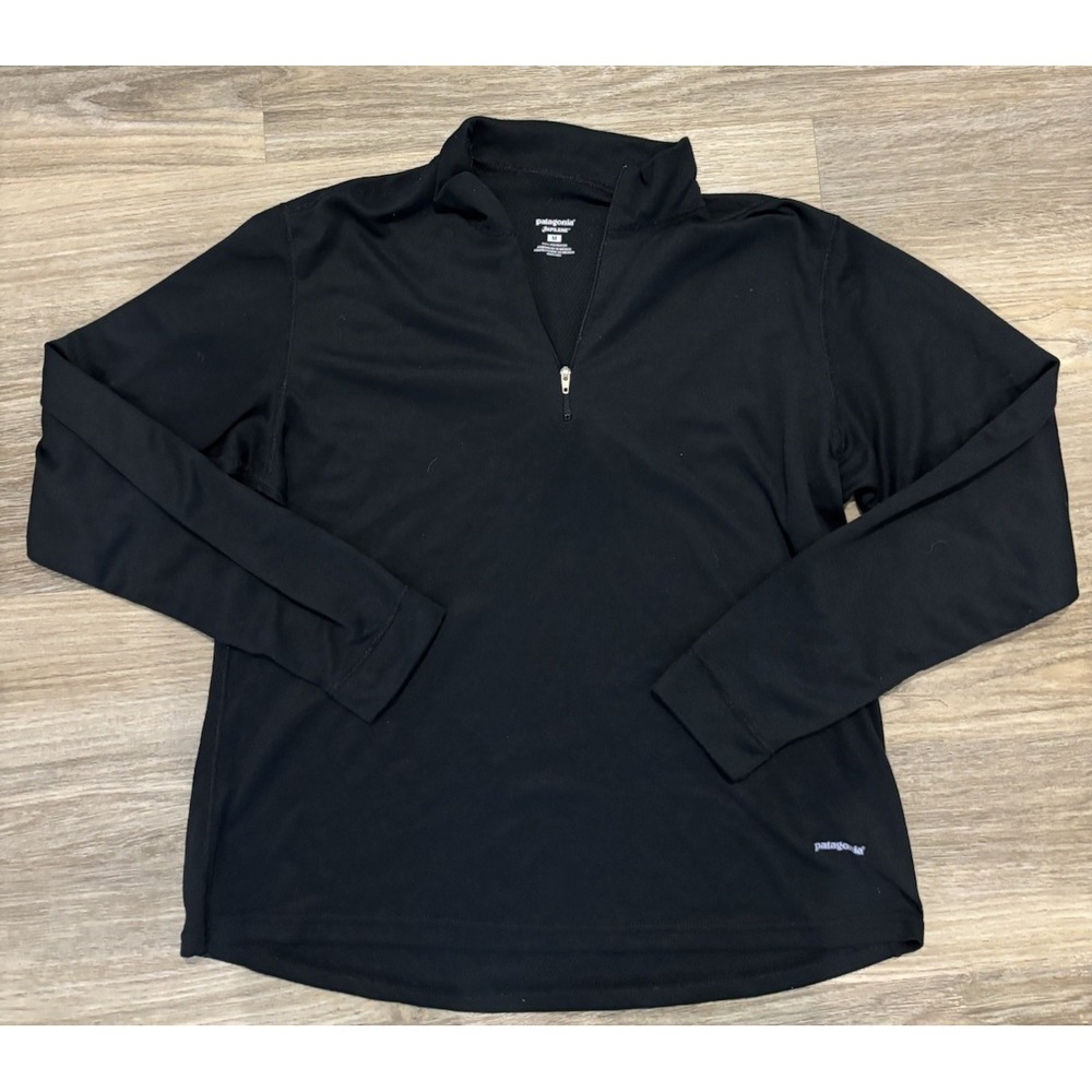 Patagonia Women's Capilene 1/4 Zip Neck Base Layer size Medium Black